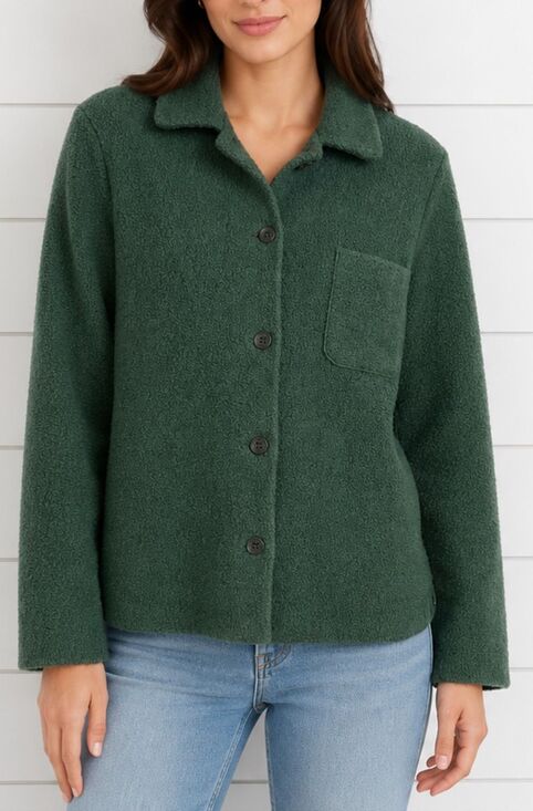 J.Crew Sweaters - J.crew vintage 100% wool green collared blazer sweater M